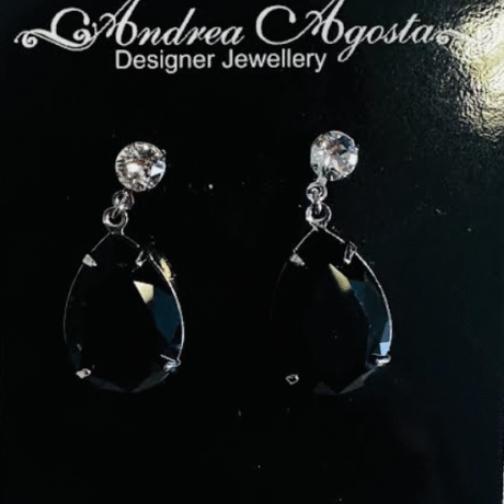 Pearshape stud earrings - black colour